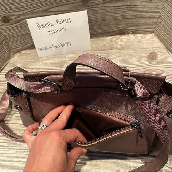 Used in Good Condition HESHE Leather Backpack Purse in Lilac/Mauve - Picture 5 of 10